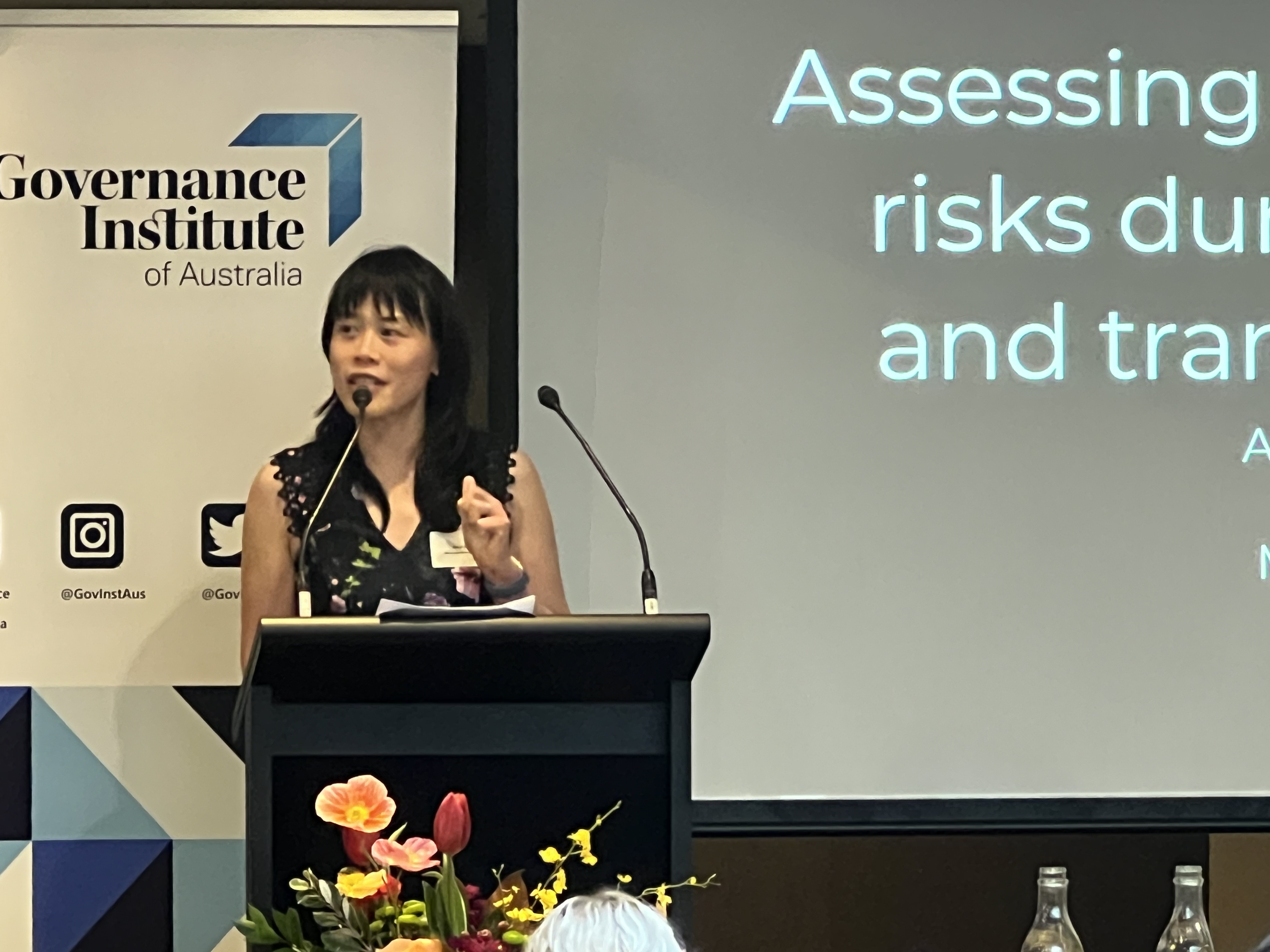 Alice Tang presenting at the Governance Institute of Australia