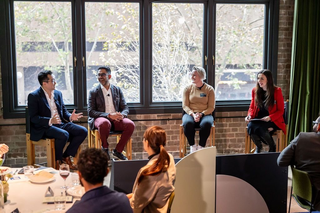 Will at the LinkedIn Executive Luncheon, speaking with other panellists.
